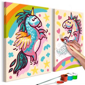 Malování podle čísel - Chubby Unicorns | 33x23