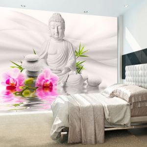 Fototapeta - Buddha and Orchids Artgeist