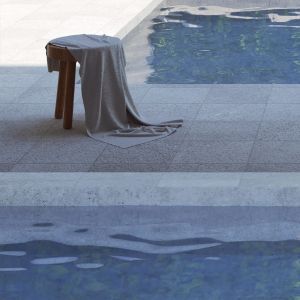 3D Tapeta stolička pozorující bazén zoom