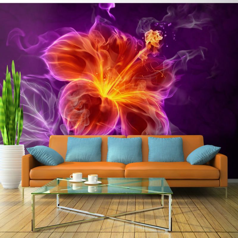 Fototapeta - Fiery flower in purple Artgeist