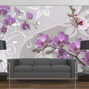 Fototapeta - Flight of purple orchids | 100x70, 150x105, 200x140, 250x175, 300x210, 350x245, 400x280