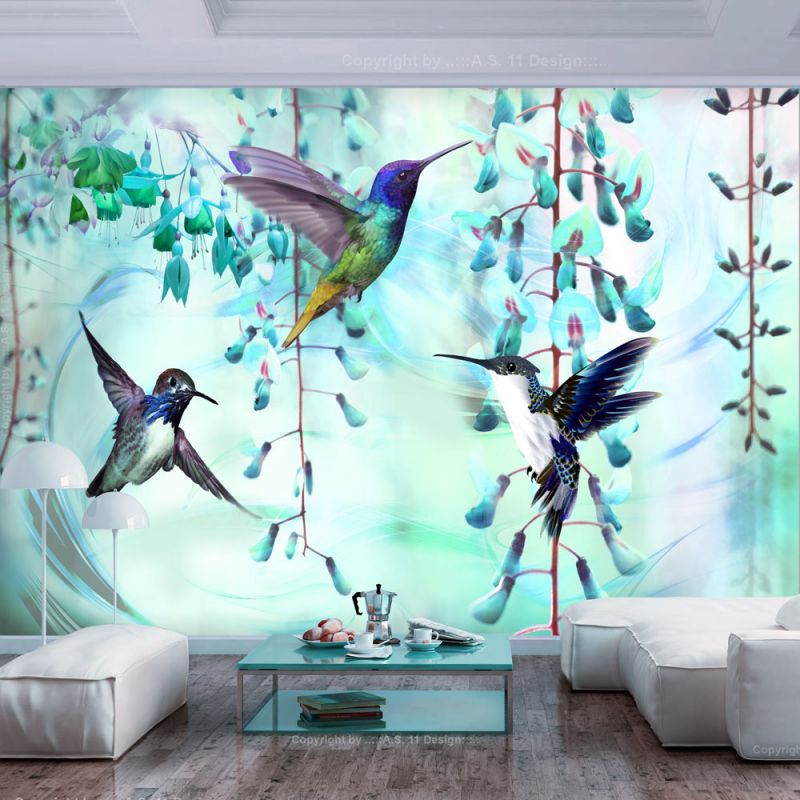 Fototapeta - Flying Hummingbirds (Green) Artgeist