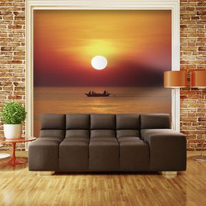 Fototapeta - Sunset with fishing boat | 200x154, 250x193, 300x231, 350x270, 400x309