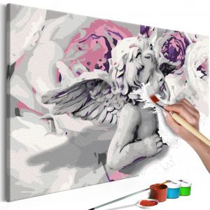 Malování podle čísel - Angel (Flowers In The Background) | 60x40