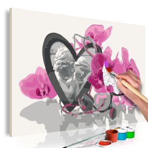 Malování podle čísel - Angels (Heart & Pink Orchid) | 60x40